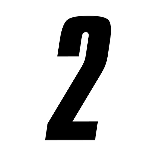 3 Inch Tall Black Race Number 2 Racing Numbers Decals Sports Digits Mx