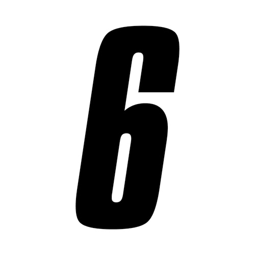 6 inch tall Black Race Number 6 racing numbers decals MotoGP Arena ...