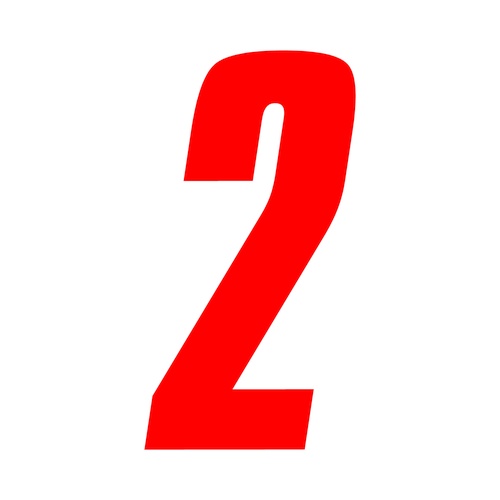 8 inch tall Red Race Number 2 racing numbers decals | eBay
