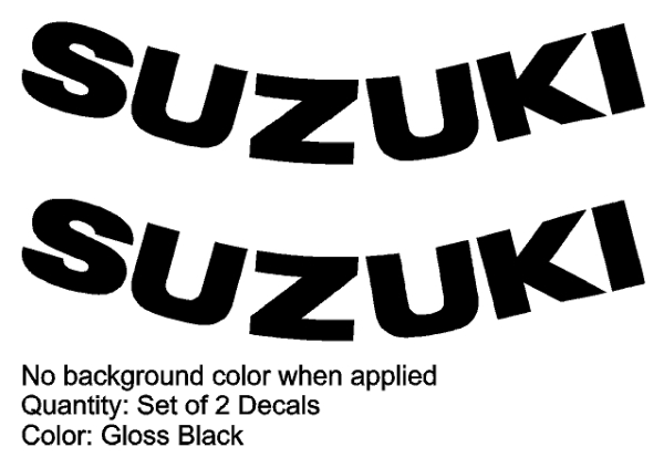 Suzuki Black Curved Decals 