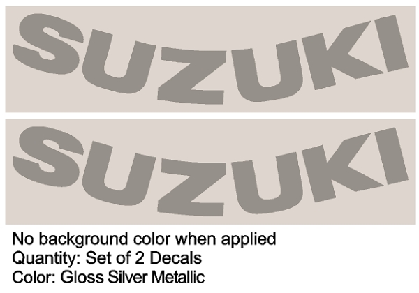 Suzuki Silver Metallic Curved Fairing Decals