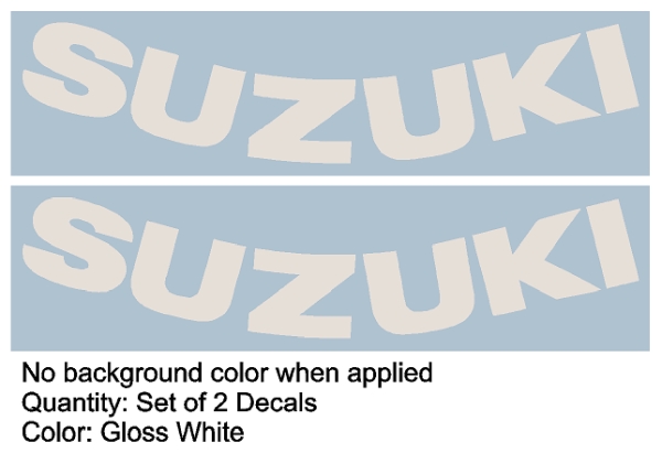 Suzuki White Curved Decals